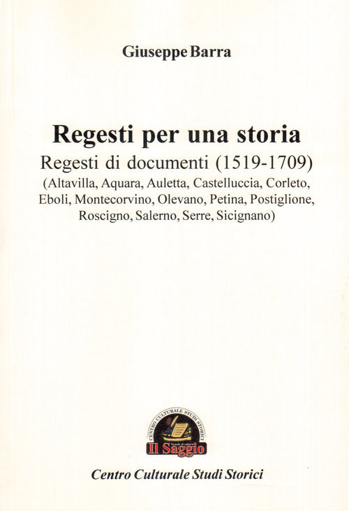 Cover of Regesti per una storia