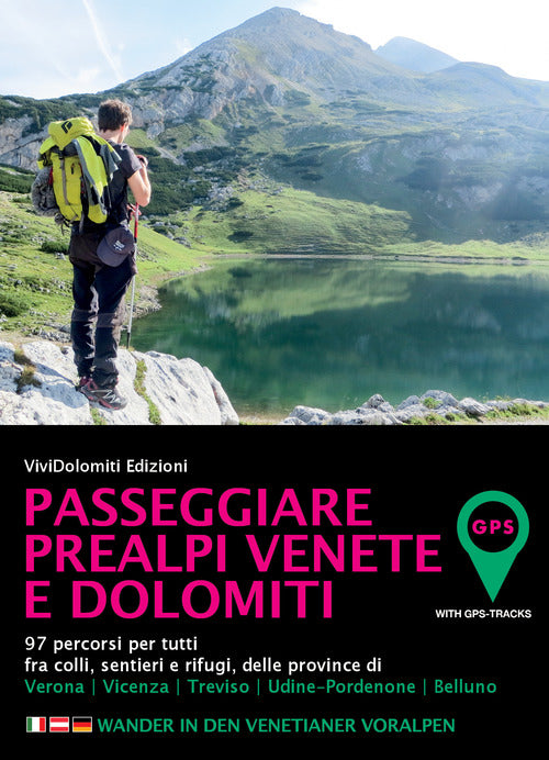 Cover of Passeggiare in Prealpi Venete e Dolomiti. 97 percorsi per tutti fra colli, sentieri e rifugi, delle province di Verona, Vicenza, Treviso, Udine-Pordenone, Belluno