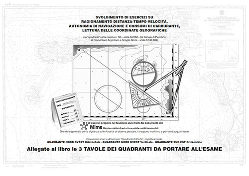 Cover of Eserciziario Patente Nautica. 50 esercizi su quadranti carta nautica 5D