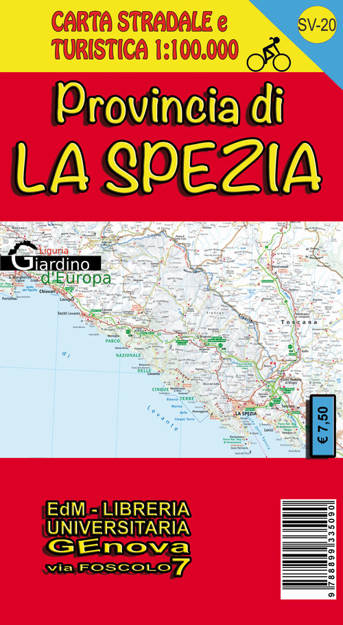 Cover of Provincia di La Spezia. Carta stradale 1:100.000 SV 20 con piste ciclabili