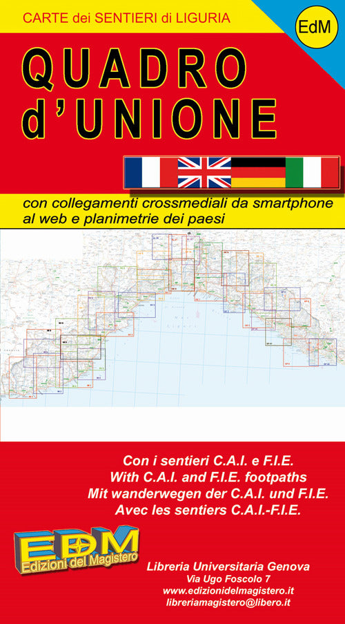 Cover of Quadro d'unione delle carte dei sentieri di Liguria. Ediz. italiana, francese, inglese e tedesca