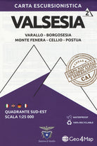 Cover of Carta escursionistica Valsesia. Scala 1:25.000. Ediz. italiana, inglese, tedesca e francese