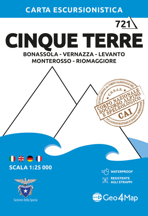 Cover of Cinque Terre: Bonassola, Vernazza, Levanto, Monterosso, Rio Maggiore 1:25.000