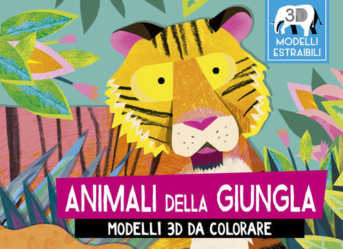Cover of Animali della giungla. Modelli 3D da colorare