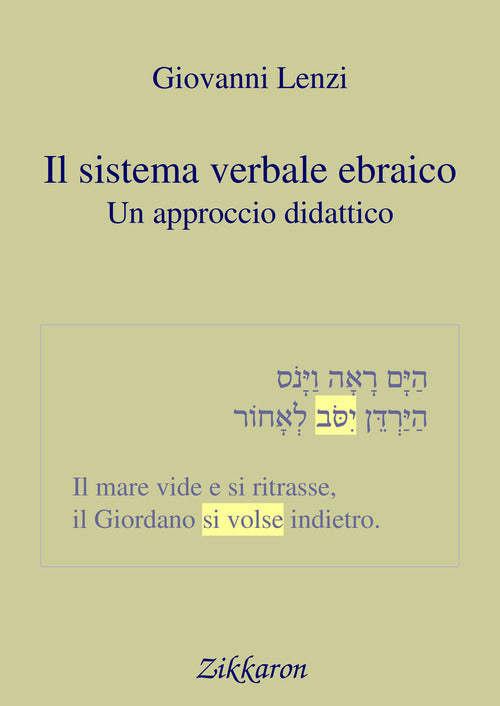 Cover of sistema verbale ebraico. Un approccio didattico