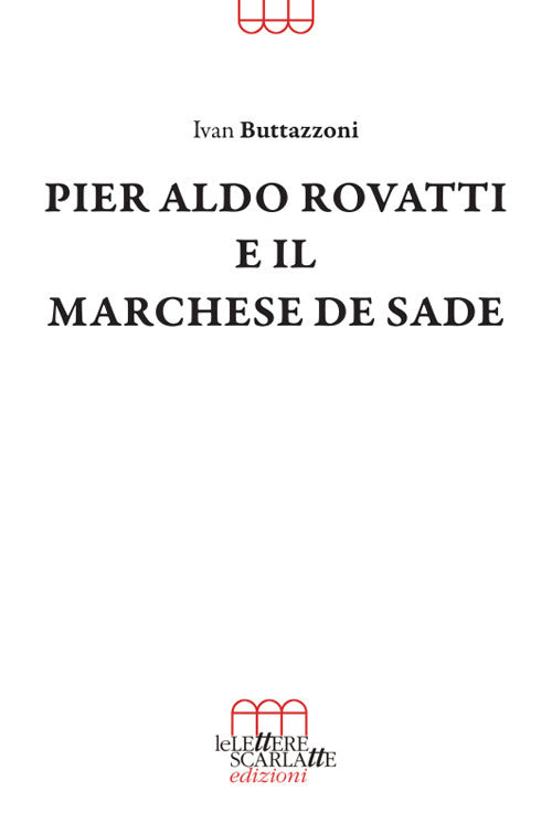 Cover of Pier Aldo Rovatti e il Marchese de Sade