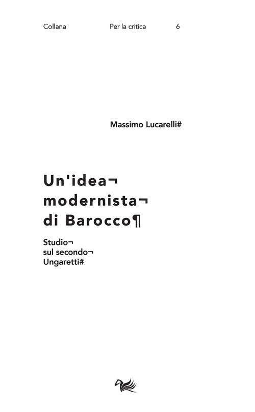 Cover of idea modernista di barocco. Studio sul secondo Ungaretti