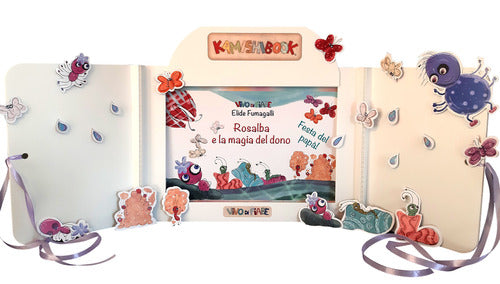 Cover of Festa del papà! Rosalba e la magia del dono. Testo in simboli. Kamishibai