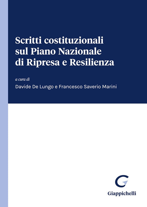 Cover of Scritti costituzionali sul Piano Nazionale di Ripresa e Resilienza