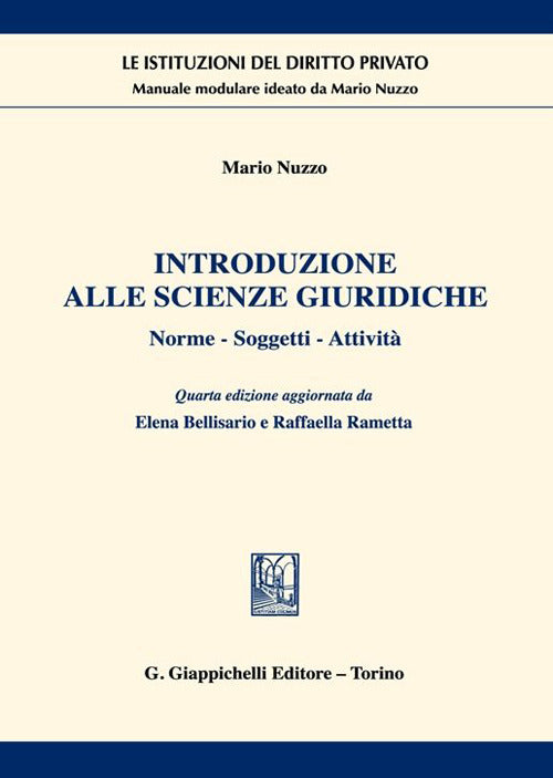 Cover of Introduzione alle scienze giuridiche. Norme, soggetti, attività