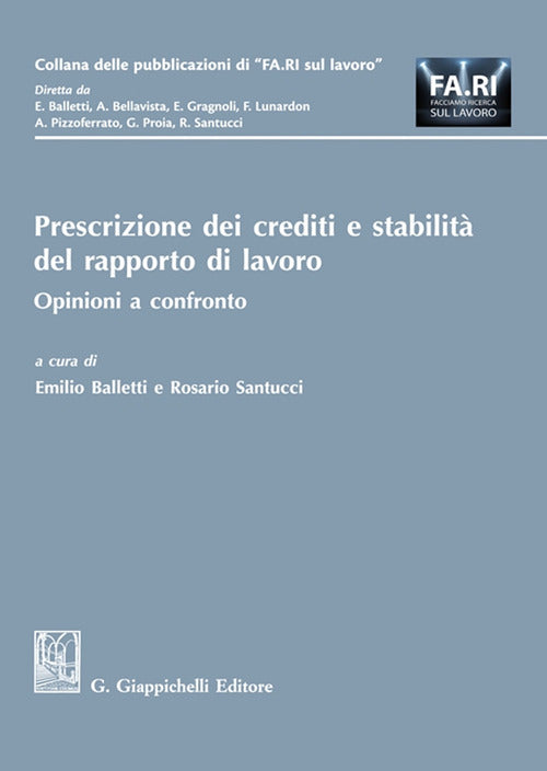Cover of Prescrizione dei crediti e stabilità del rapporto di lavoro