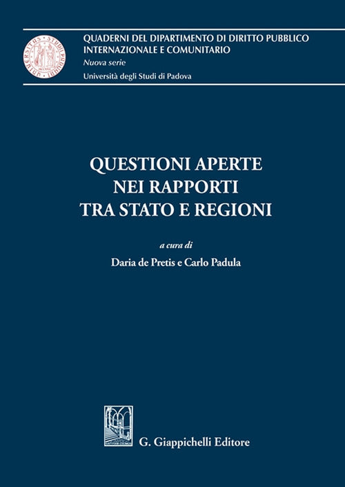 Cover of Questioni aperte nei rapporti tra Stato e Regioni