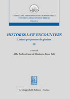 Cover of History & law encounters. Lezioni per pensare da giurista