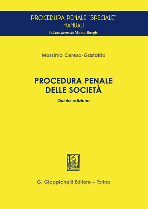 Cover of Procedura penale delle società