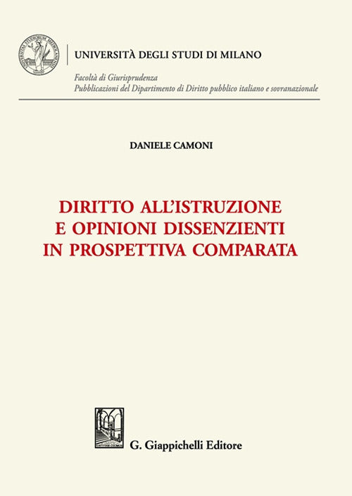 Cover of Diritto all'istruzione e opinioni dissenzienti in prospettiva comparata