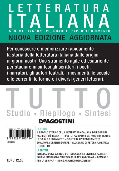 Cover of Tutto letteratura italiana