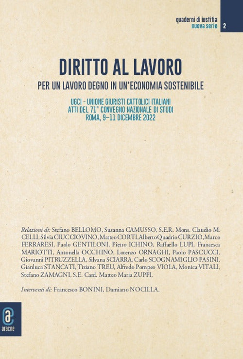 Cover of Diritto al lavoro. Per un lavoro degno in un'economia sostenibile