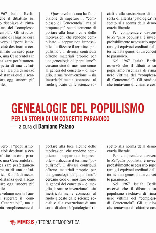 Cover of Genealogie del populismo. Per la storia di un concetto paranoico