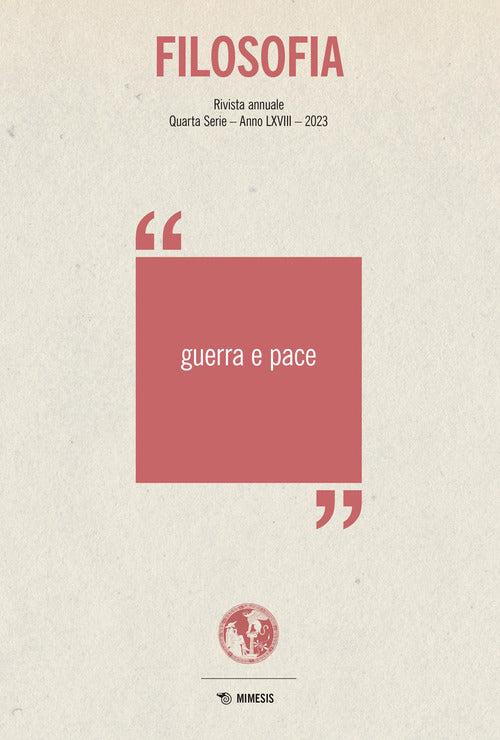 Cover of Filosofia. Guerra e pace