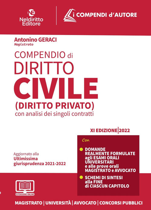 Cover of Compendio di diritto civile (diritto privato) con analisi dei singoli contratti
