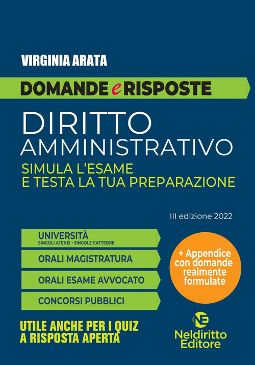 Cover of Domande e risposte. Diritto amministrativo. Simula l'esame e testa la tua preparazione