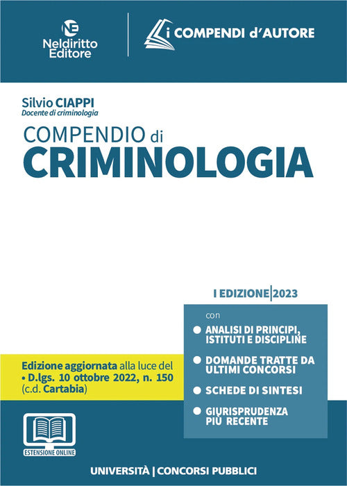 Cover of Compendio di criminologia