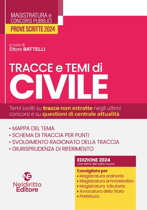 Cover of Tracce e temi di civile per il concorso in magistratura 2024