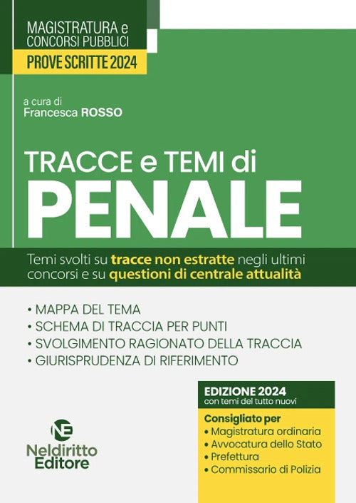 Cover of Temi e tracce di penale per il concorso in magistratura 2024