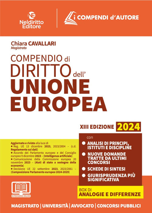 Cover of Compendio di diritto dell'Unione Europea