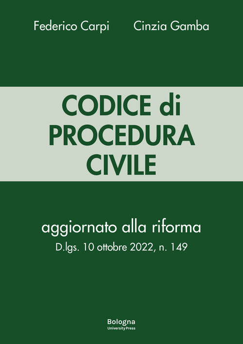 Cover of Codice di procedura civile. Aggiornato alla riforma D.lgs. 10 ottobre 2022, n. 149