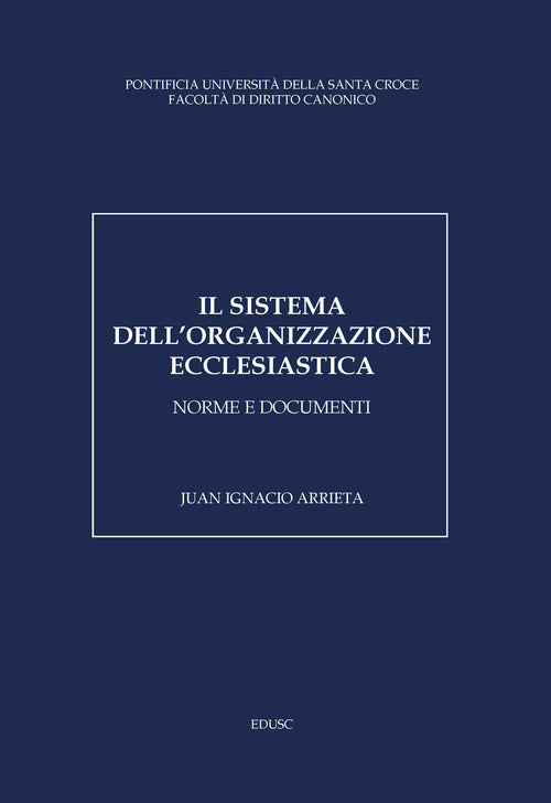Cover of sistema dell'organizzazione ecclesiastica. Norme e documenti