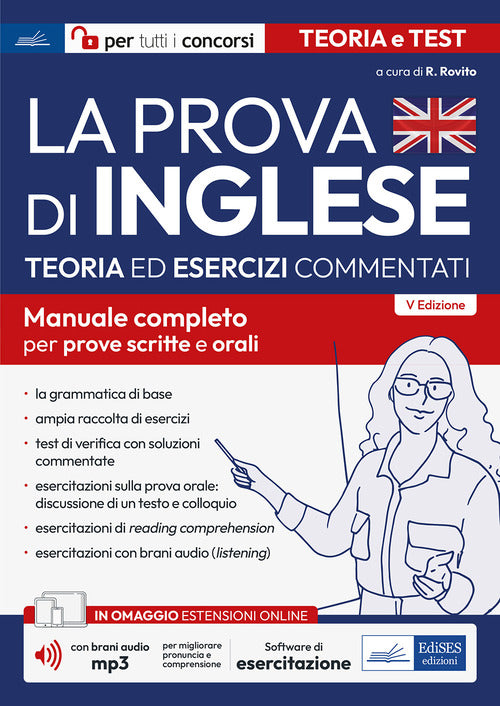 Cover of prova di inglese per tutti i concorsi. Teoria ed esercizi commentati per tutti i concorsi. Manuale completo per prove scritte e orali