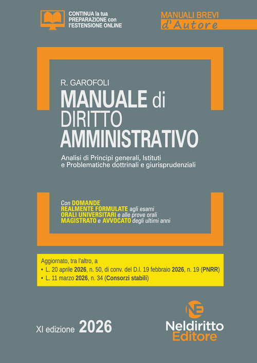 Manuale breve di diritto amministrativo 2026. Esame orale avvocato, concorsi pubblici e universit