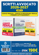 Kit 3 Codice Penale +Codice di procedura penale annotati +Pareri di penale 2026
