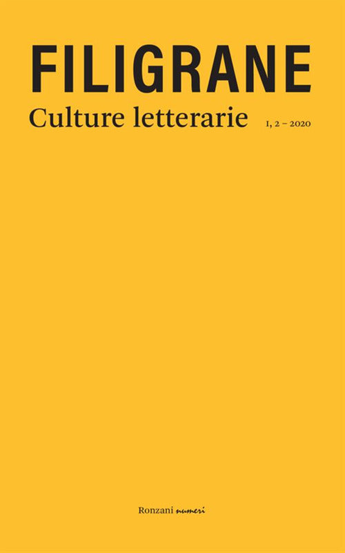 Cover of Filigrane. Culture letterarie