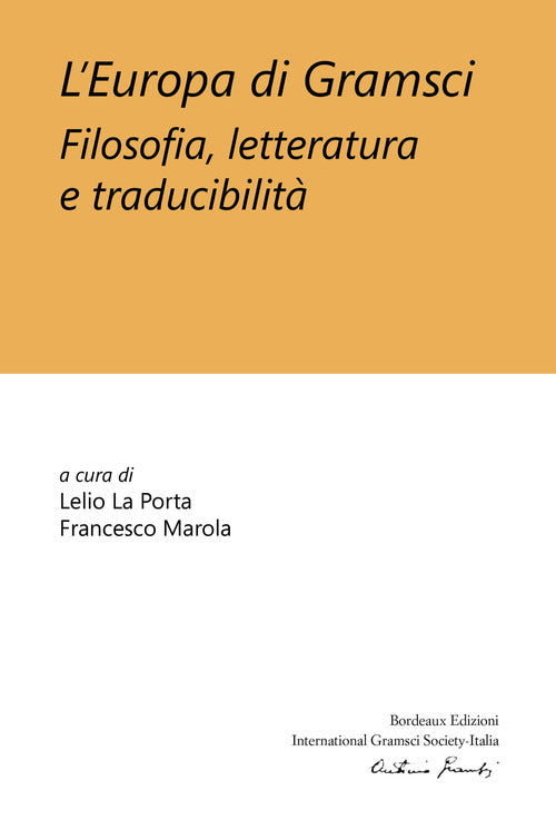 Cover of Europa di Gramsci. Filosofia, letteratura e traducibilità