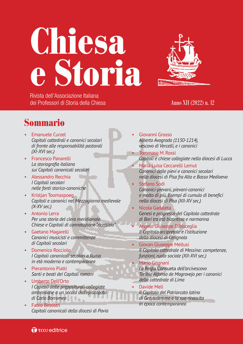 Cover of Chiesa e storia. Rivista dell’Associazione Italiana dei Professori di Storia della Chiesa