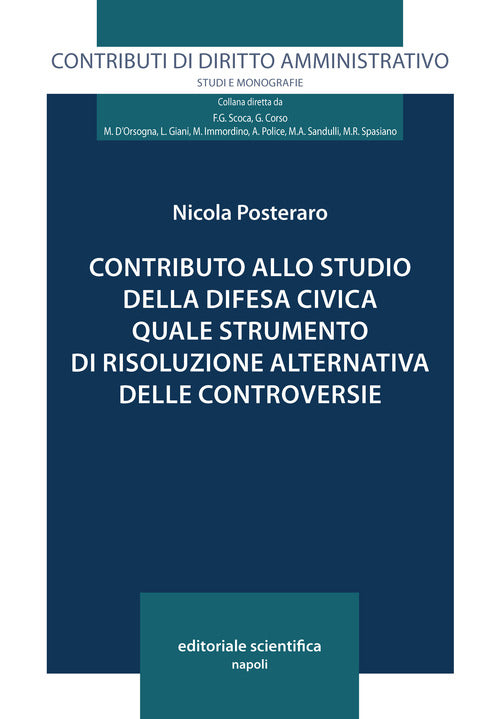 Cover of Contributo allo studio della difesa civica quale strumento di risoluzione alternativa delle controversie
