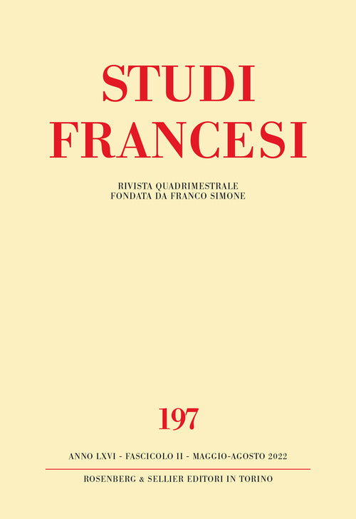 Cover of Studi francesi