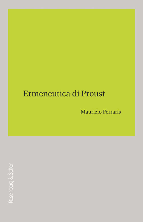 Cover of Ermeneutica di Proust