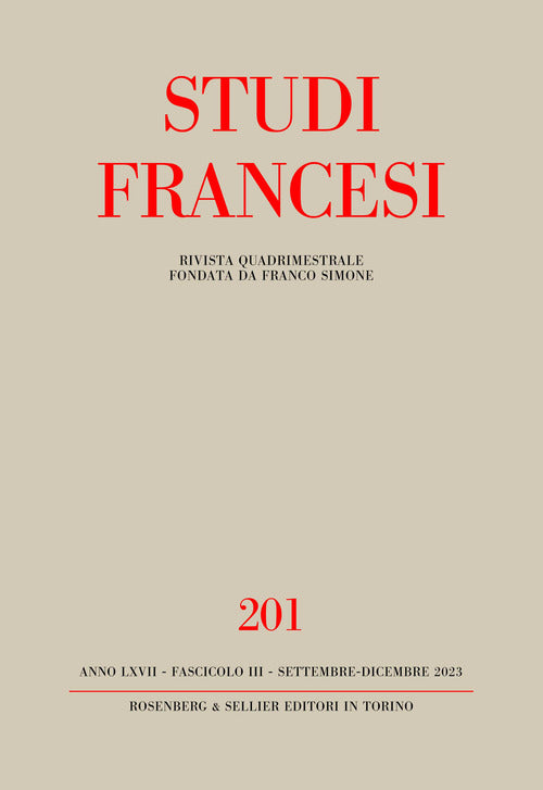 Studi francesi. Vol. 201