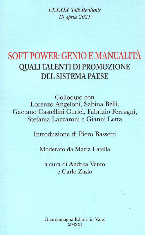 Cover of Soft power genio e manualità. Quali talenti di promozione del sistema Paese