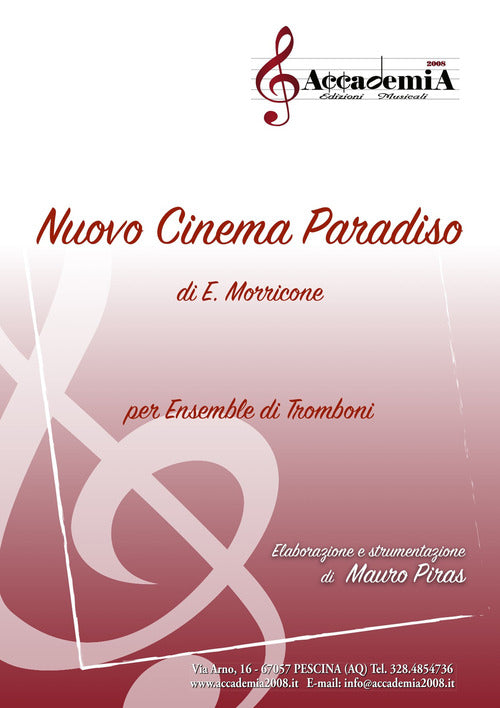 Cover of Nuovo cinema Paradiso. Per ensemble di tromboni