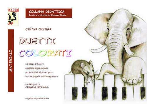 Cover of Duetti colorati 15 pezzi d'autore adattati al pianoforte per bambini ai primi passi in compagnia dell'insegnante.