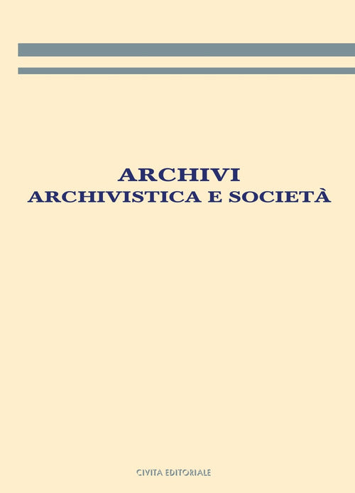 Cover of Archivi, archivistica e società