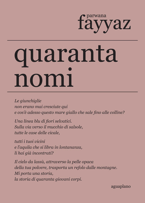 Cover of Quaranta nomi. Testo inglese a fronte