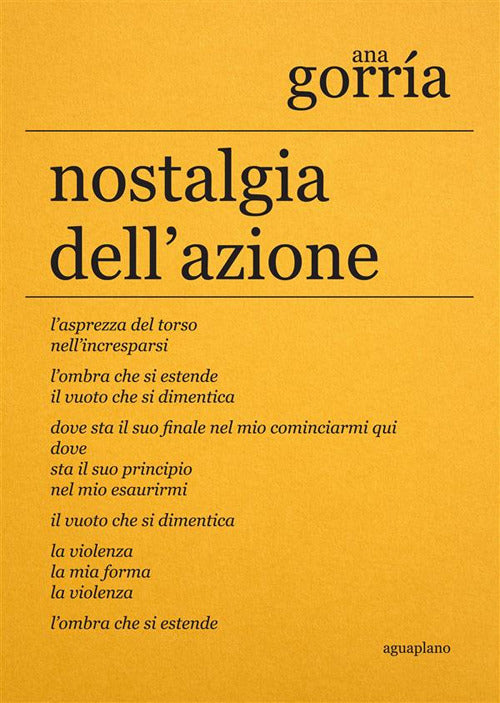 Cover of Nostalgia dell'azione. Ediz. Italiana e spagnola