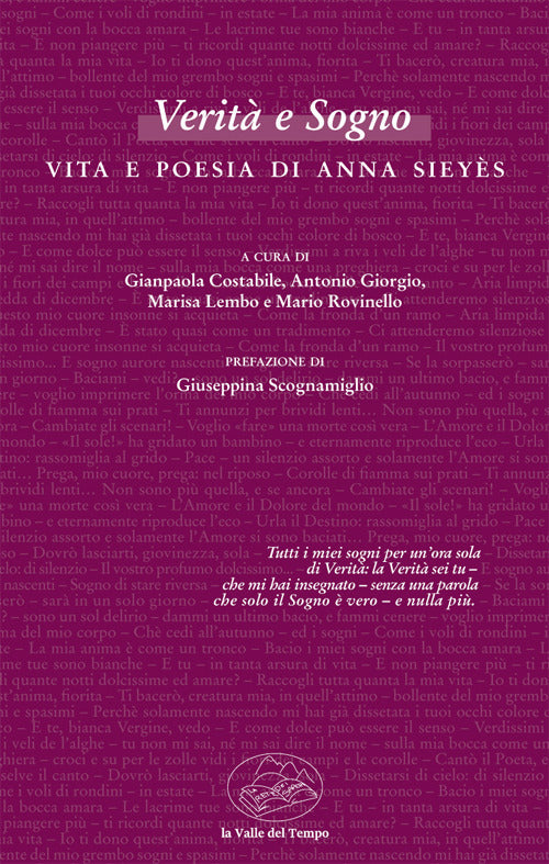 Cover of Verità e Sogno. Vita e poesia di Anna Sieyès