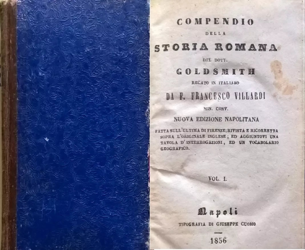 COMPENDIO DELLA STORIA ROMANA DEL DOTTOR GOLDSMITH Volume 1 (1856) Ca