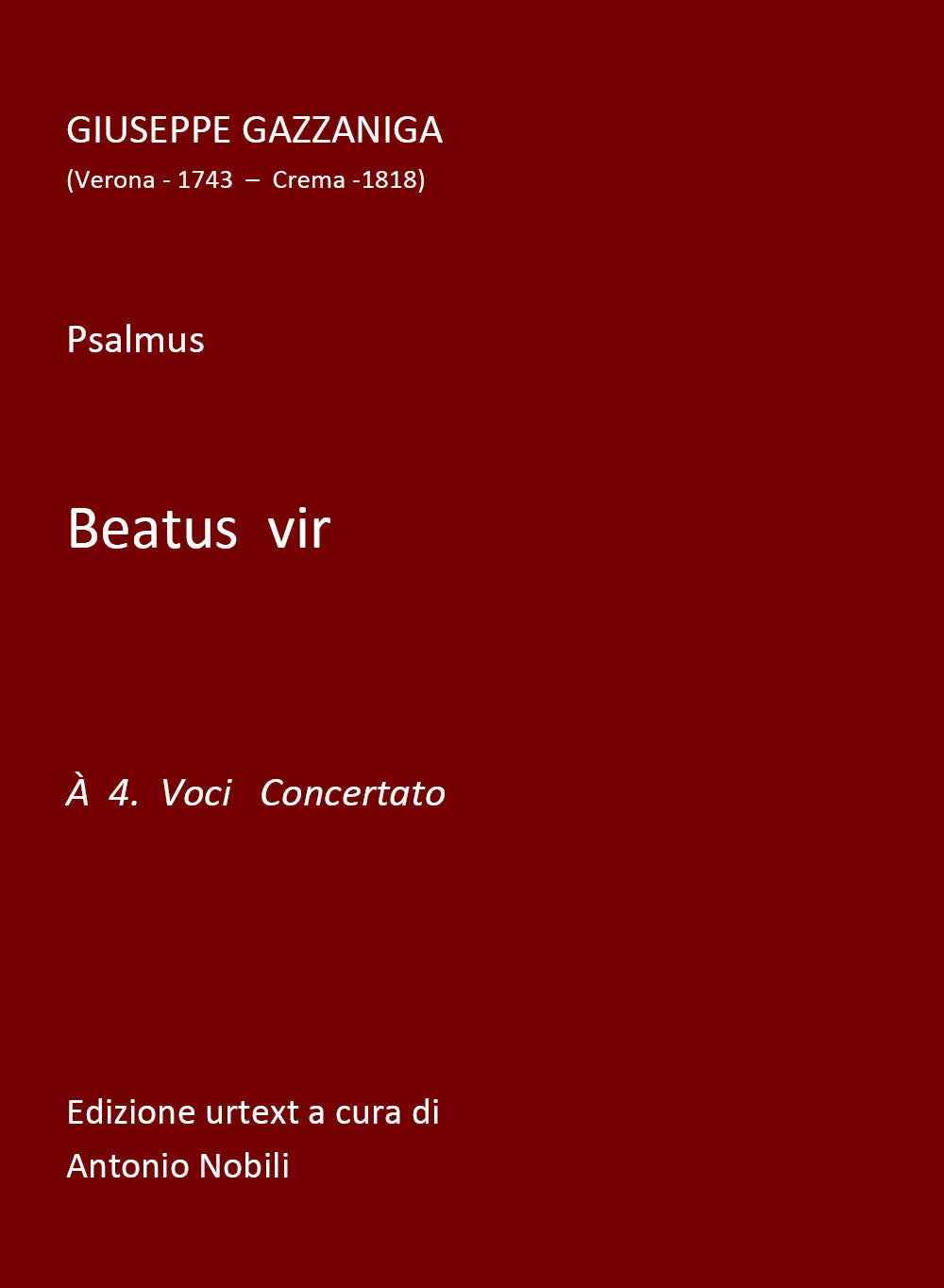 Beatus Vir di Antonio Nobili, 2019, Youcanprint
